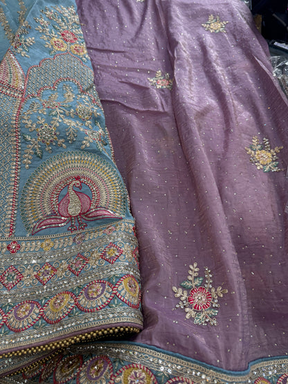 Beautiful designer silk lengha saree