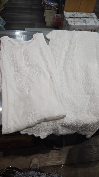 Beautiful designer lucknowi Embroidery Kurti plazo