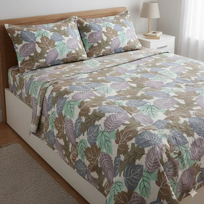 Beautiful designer glacé cotton bedsheet set