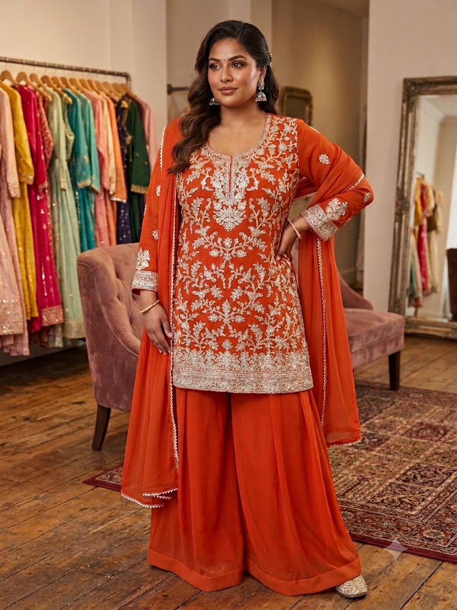 Beautiful designer plazo suit