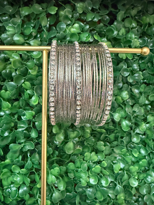 Beautiful designer silver bangles set