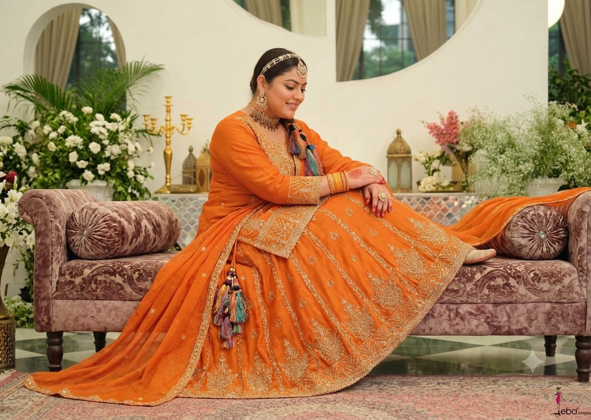 Beautiful designer long top lengha