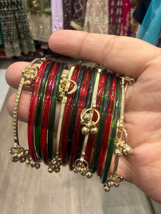 Beautiful designer jelly bangles with Kashmiri bangles