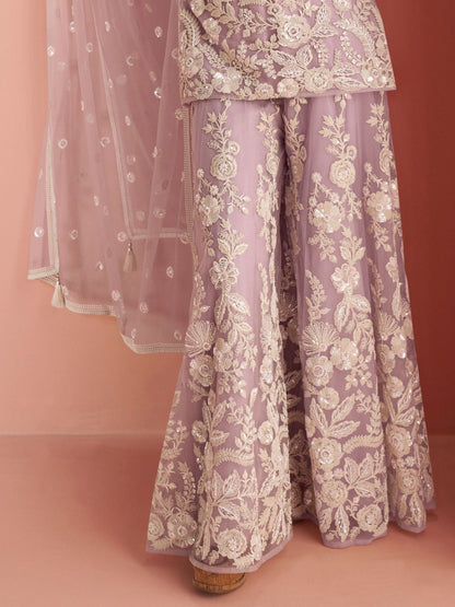 Beautiful designer plazo suit with embroidery