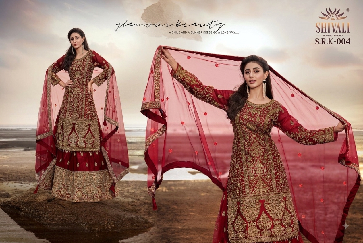 Beautiful designer Pakistani style bridal lengha suit