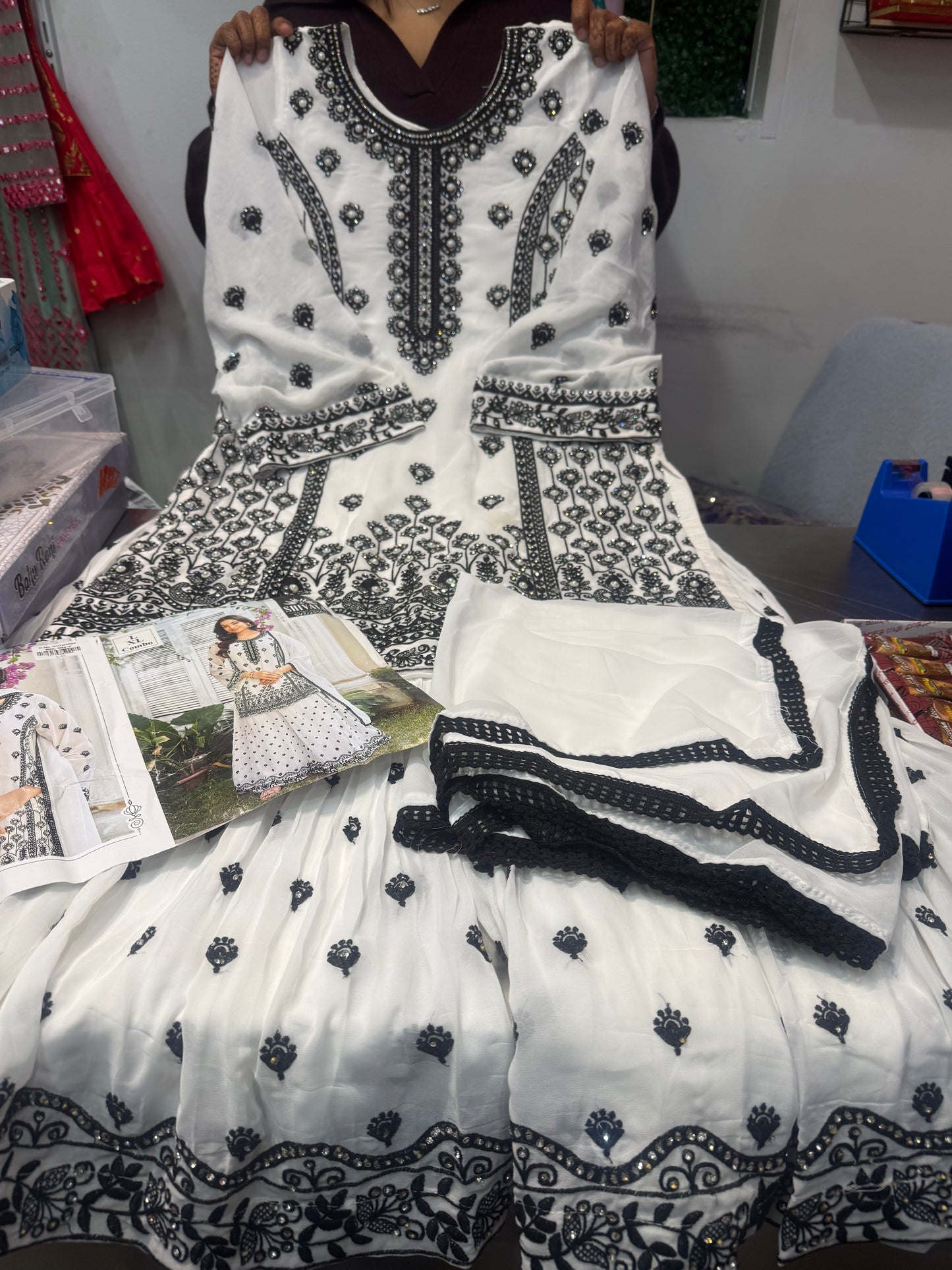 Beautiful designer plazo suit