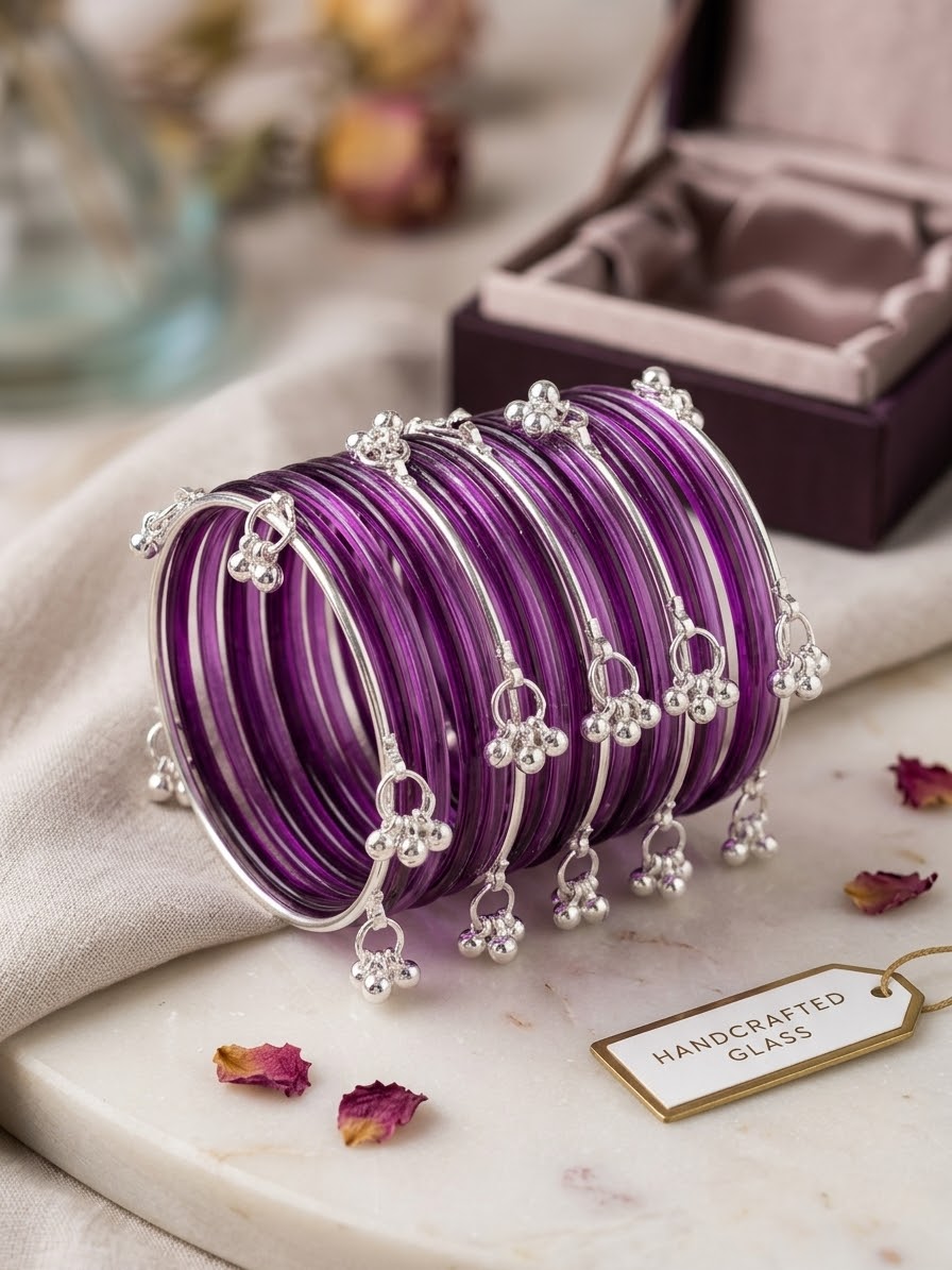 Beautiful designer jelly bangles with Kashmiri bangles