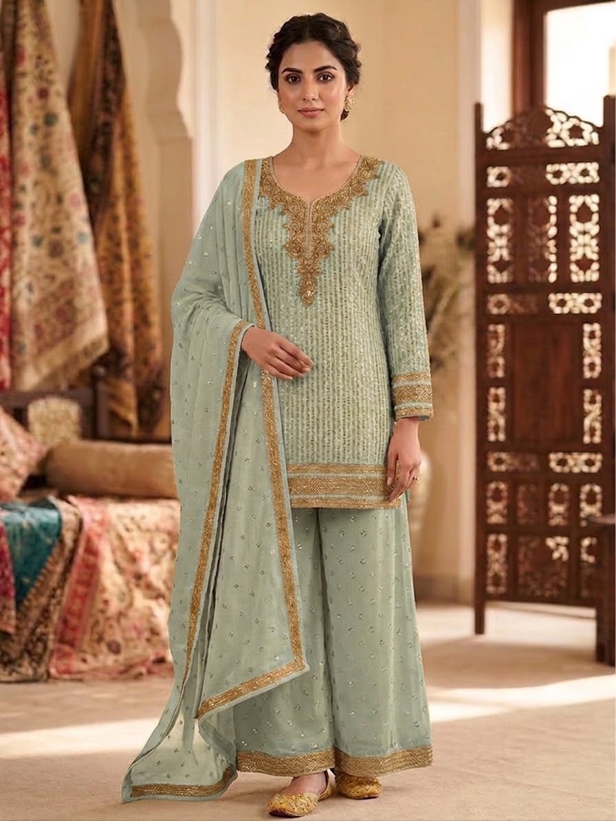 Beautiful designer skirt pant plazo suit
