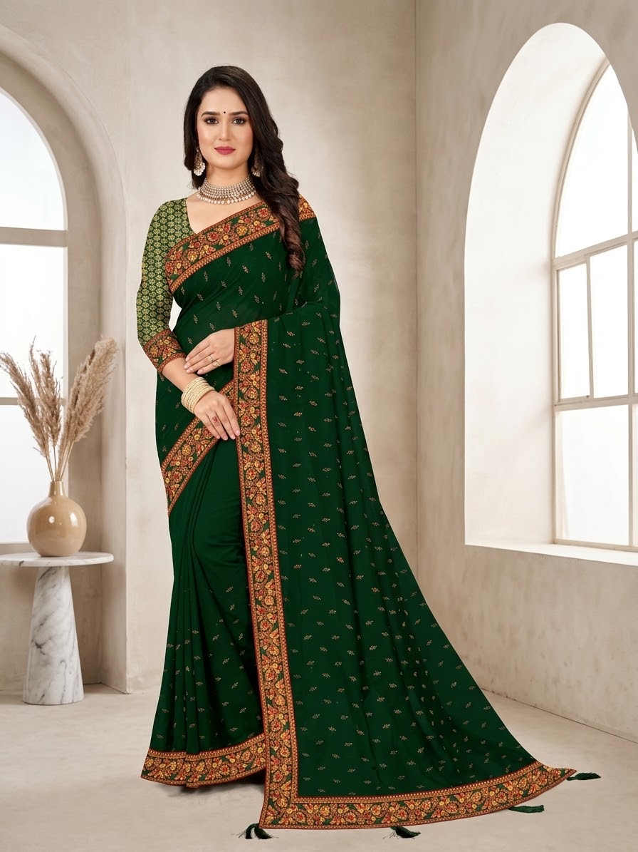 Beautiful designer crepe silk saree