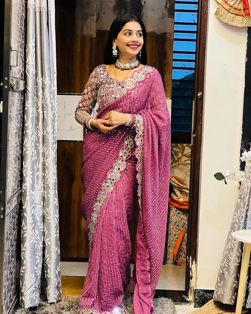 Beautiful designer Designer Mirror Work sarees