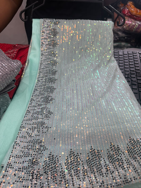 Beautiful designer sequins work saree
