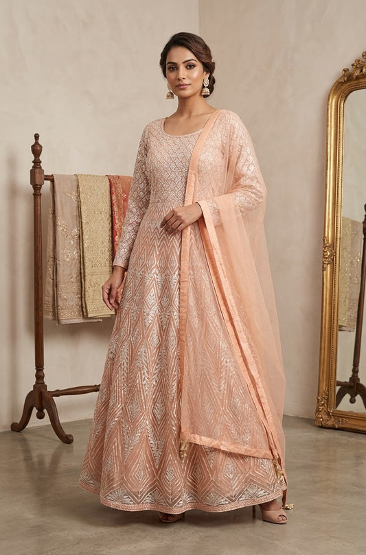 Beautiful designer gown style anarkali suit