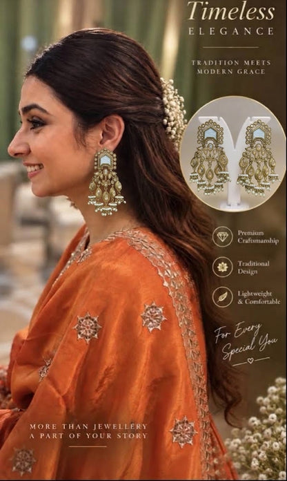 Beautiful designer gold  earrings