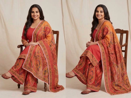 Beautiful designer polka dot plazo suit