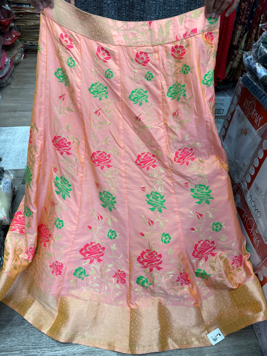 Beautiful designer silk lengha skirt