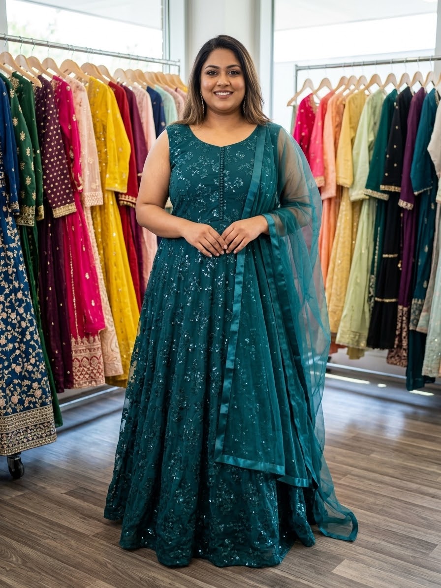 Beautiful designer gown style anarkali suit