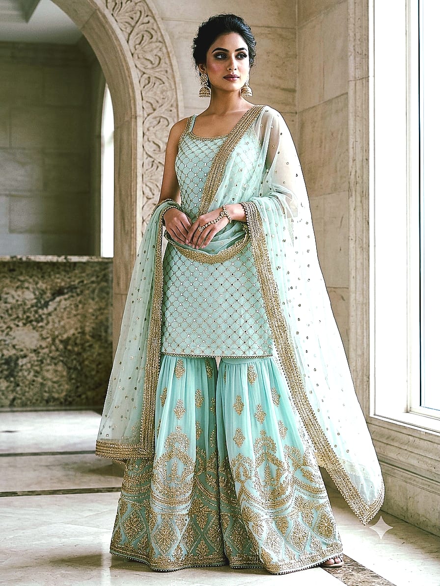 Beautiful designer sharara suit