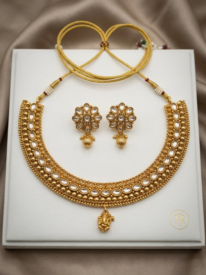 Beautiful designer polki necklace set