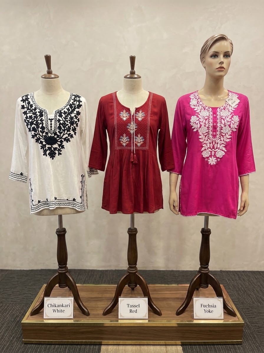 Beautiful designer story kurtis combo