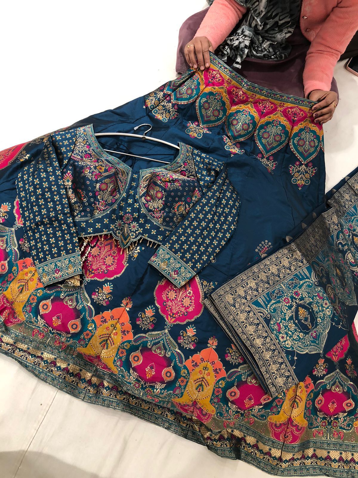 Beautiful designer ready made brocade lengha choli