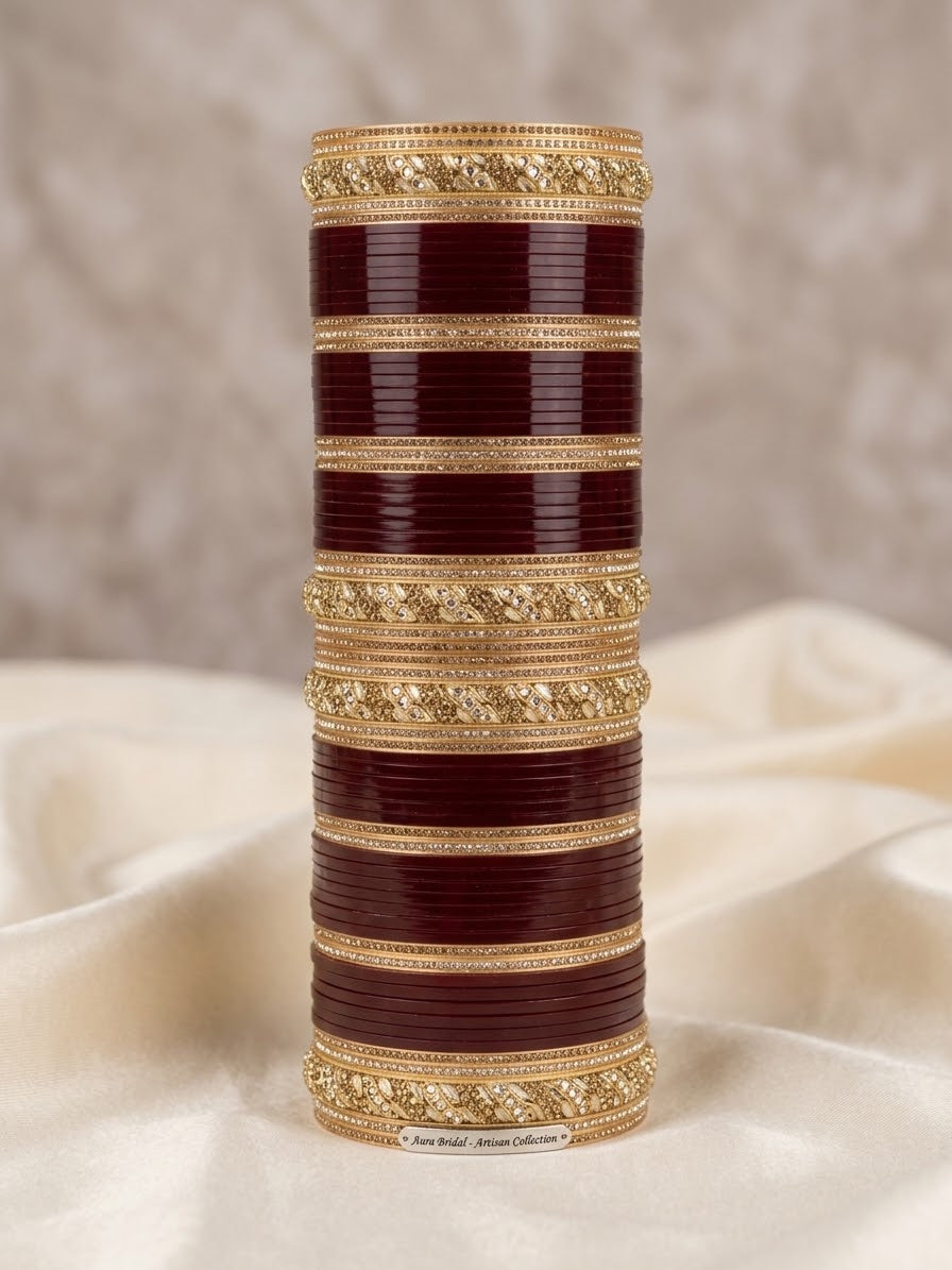 Beautiful designer chura bangle set