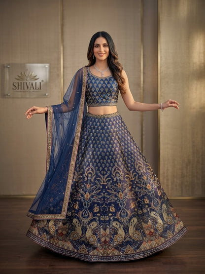 Beautiful designer silk Lengha CHOLI suit