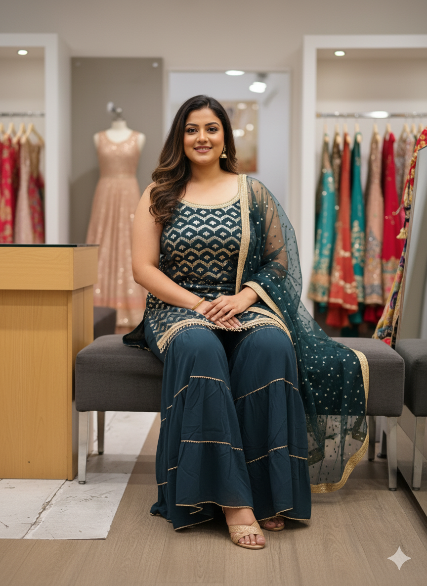 Beautiful designer sharara suit