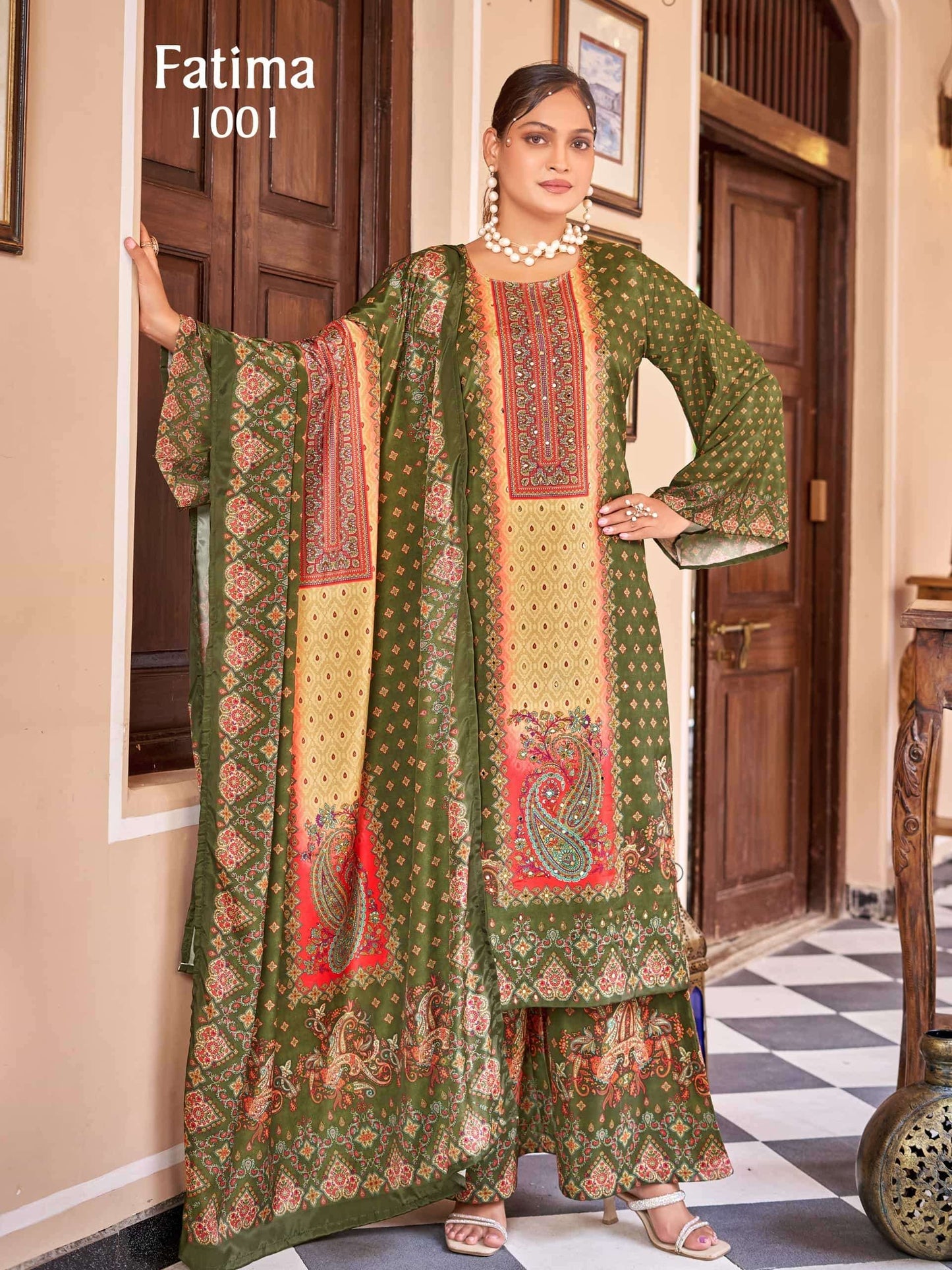 Beautiful designer digital printed sharara suit