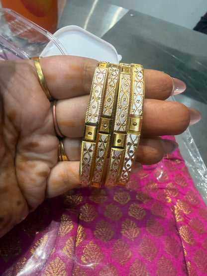 Beautiful designer gold plated bangle set