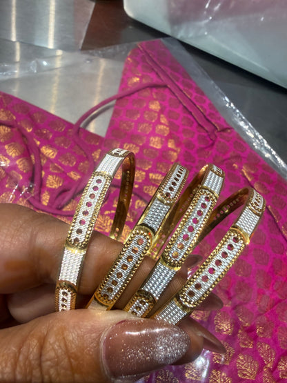 Beautiful designer gold plated bangle set