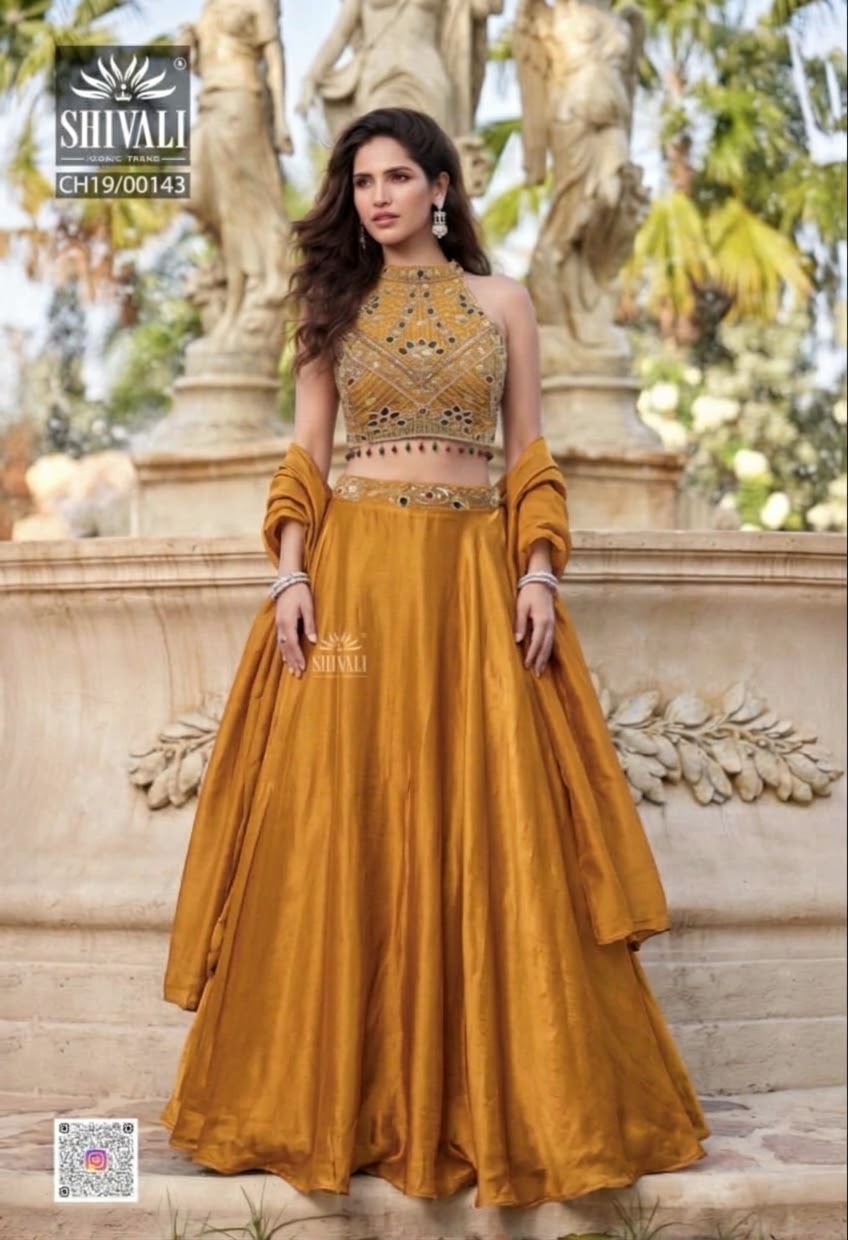Beautiful designer halter neck lengha choli