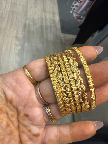 Beautiful designer gold plated bangle set