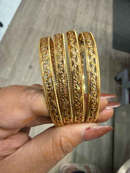 Beautiful designer gold plated bangle set