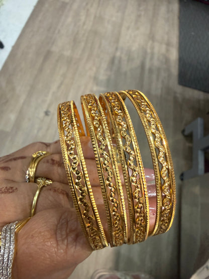 Beautiful designer gold plated bangle set