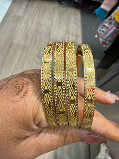 Beautiful designer gold plated bangle set