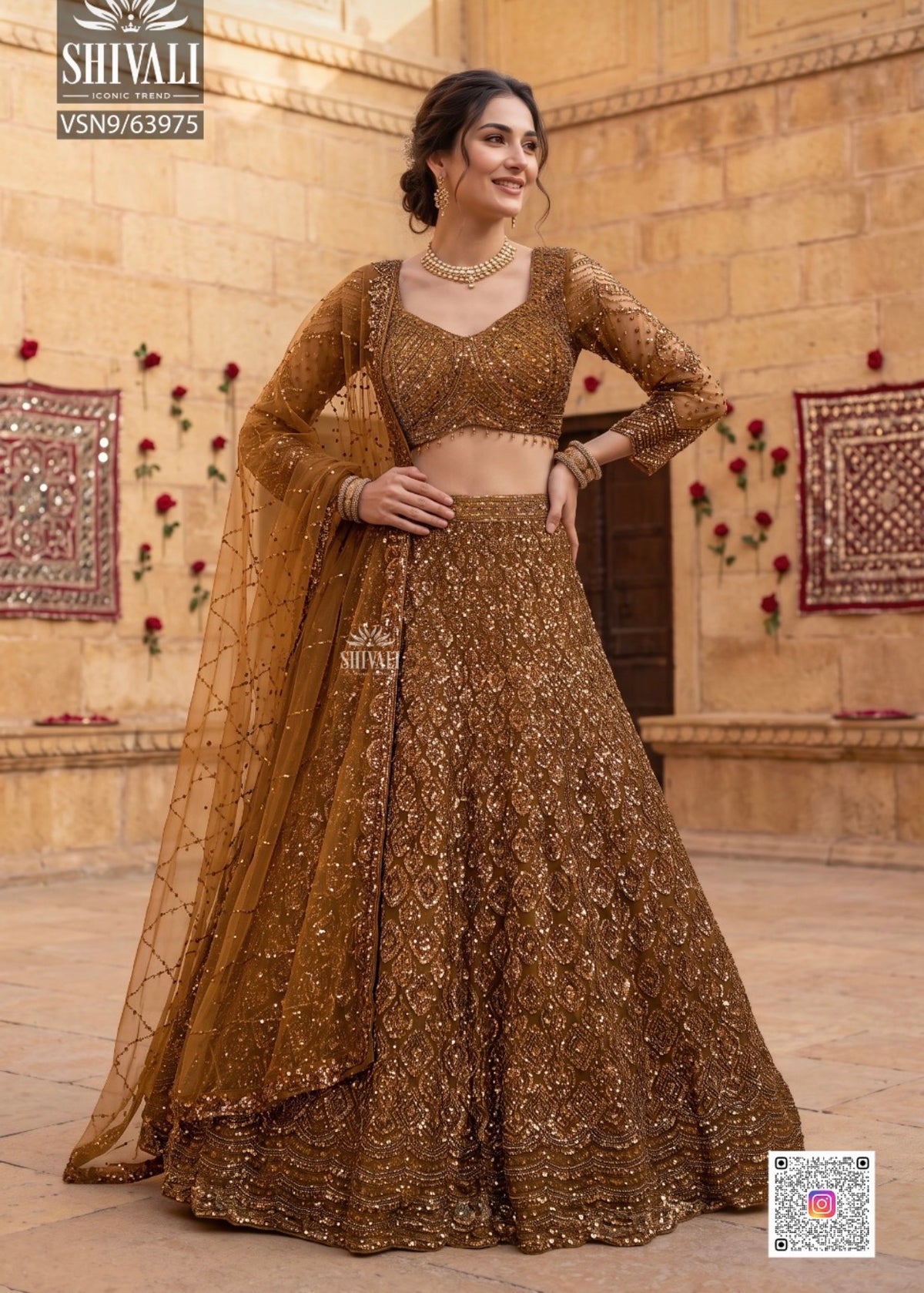 Beautiful designer heavily embroidered lengha choli