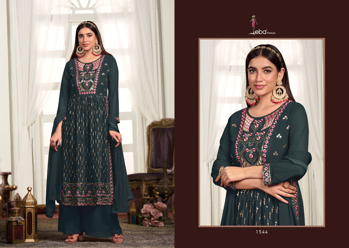 Beautiful designer Georgette With Nyra Cut Style Suits