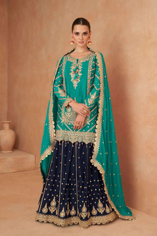 Beautiful designer long top lengha