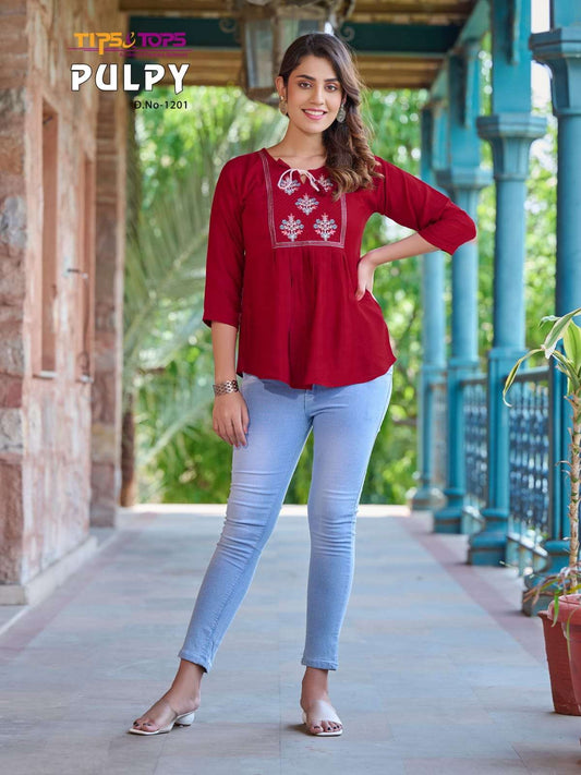 Beautiful designer embroideried  tunic tops