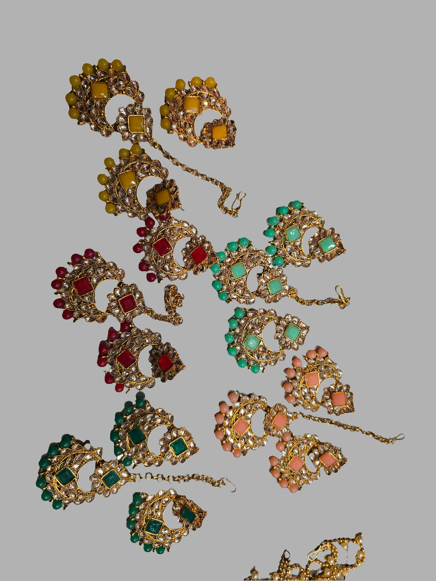 Beautiful designer tikka earrings set