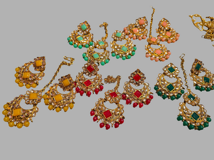 Beautiful designer tikka earrings set