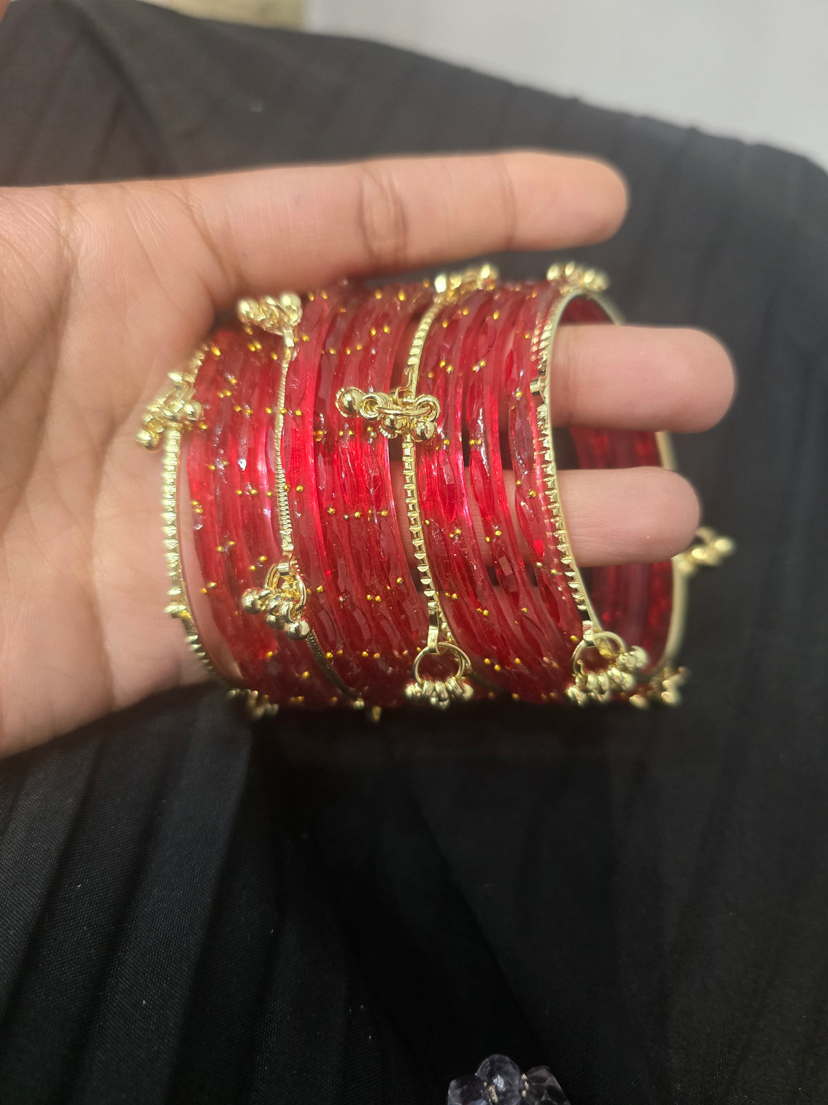 Beautiful designer Kashmiri raindrop glass bangles