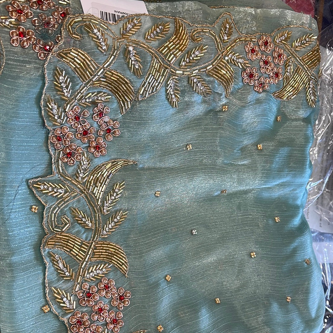 Beautiful designer hand embroidery saree