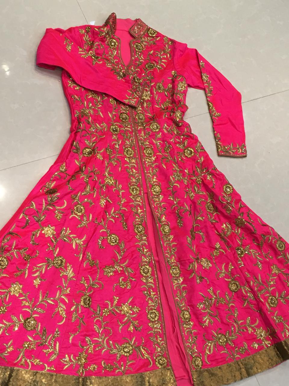 Beautiful designer heavily embroidery long jacket / koti