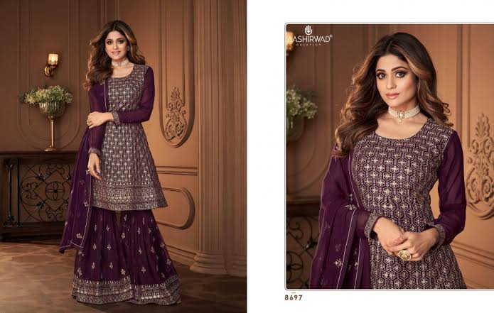 Beautiful designer sharara suit with peplum top