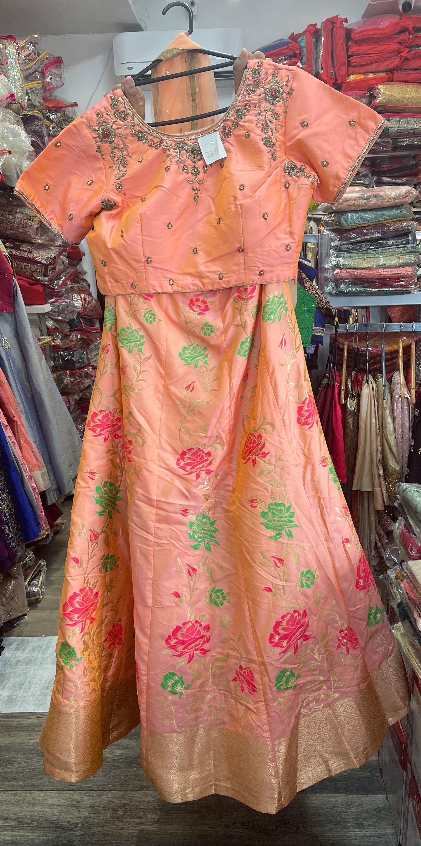 Beautiful designer pure brocade lengha choli