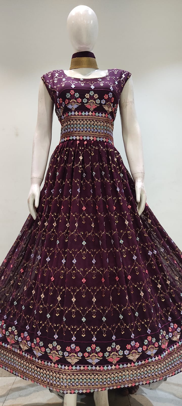 Beautiful designer gown style anarkali suit