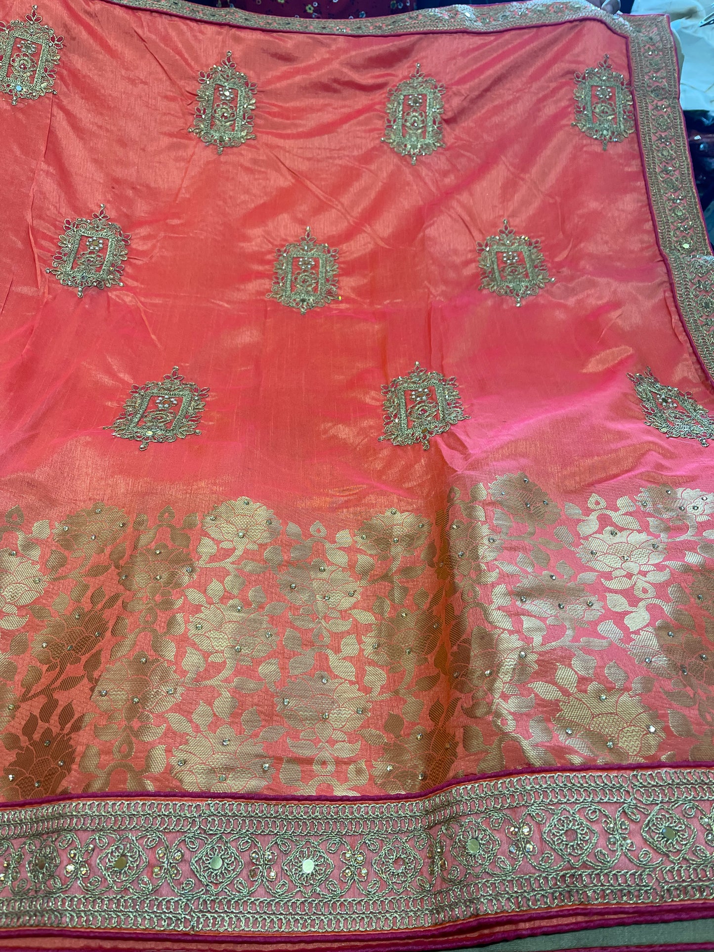 Beautiful designer half & half silk saree