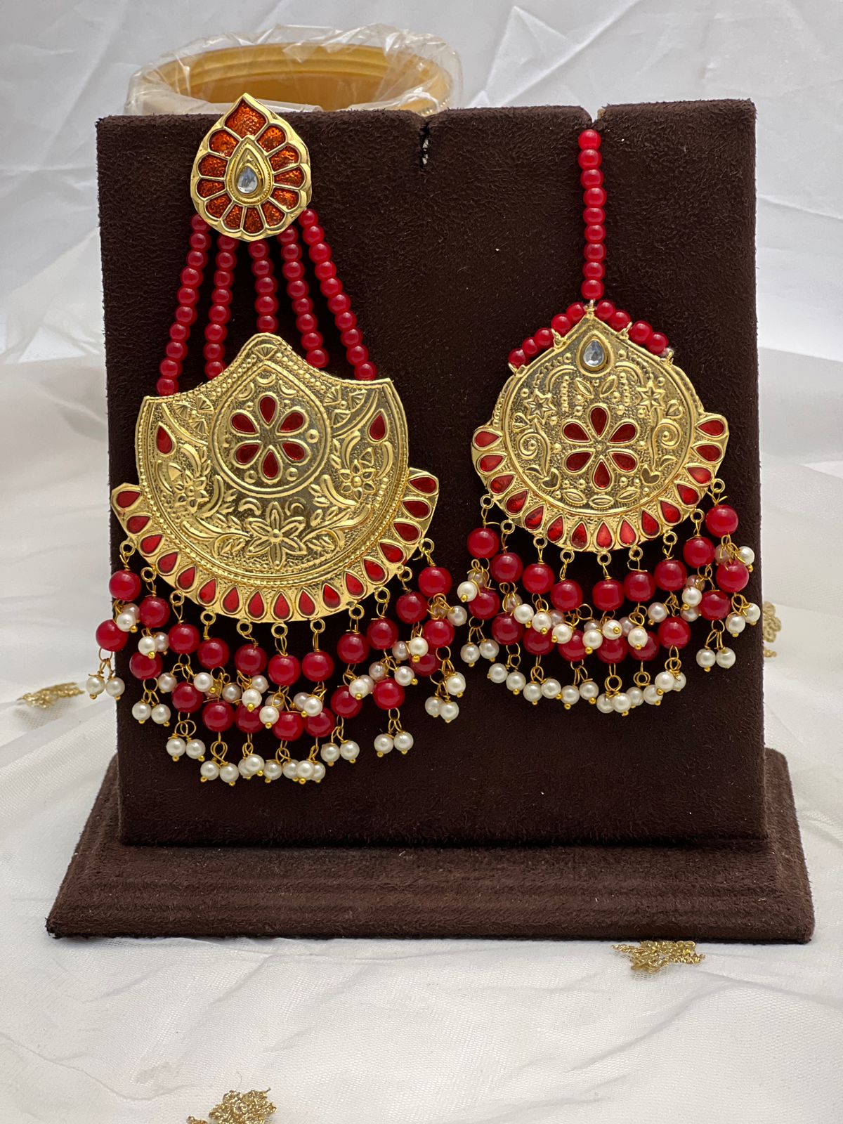 Beautiful designer earring tikkah set