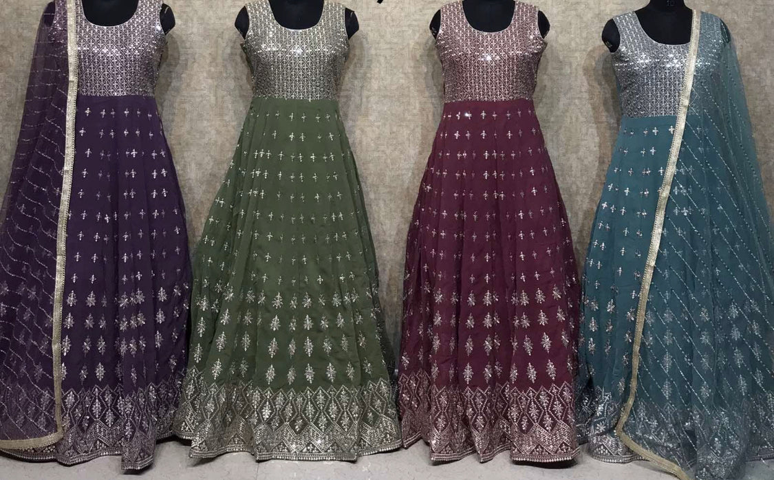 Beautiful designer gown style anarkali suit